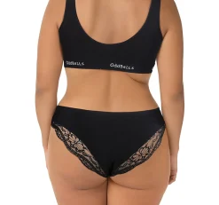 Black with Lace - Seamless Brazilian Briefs