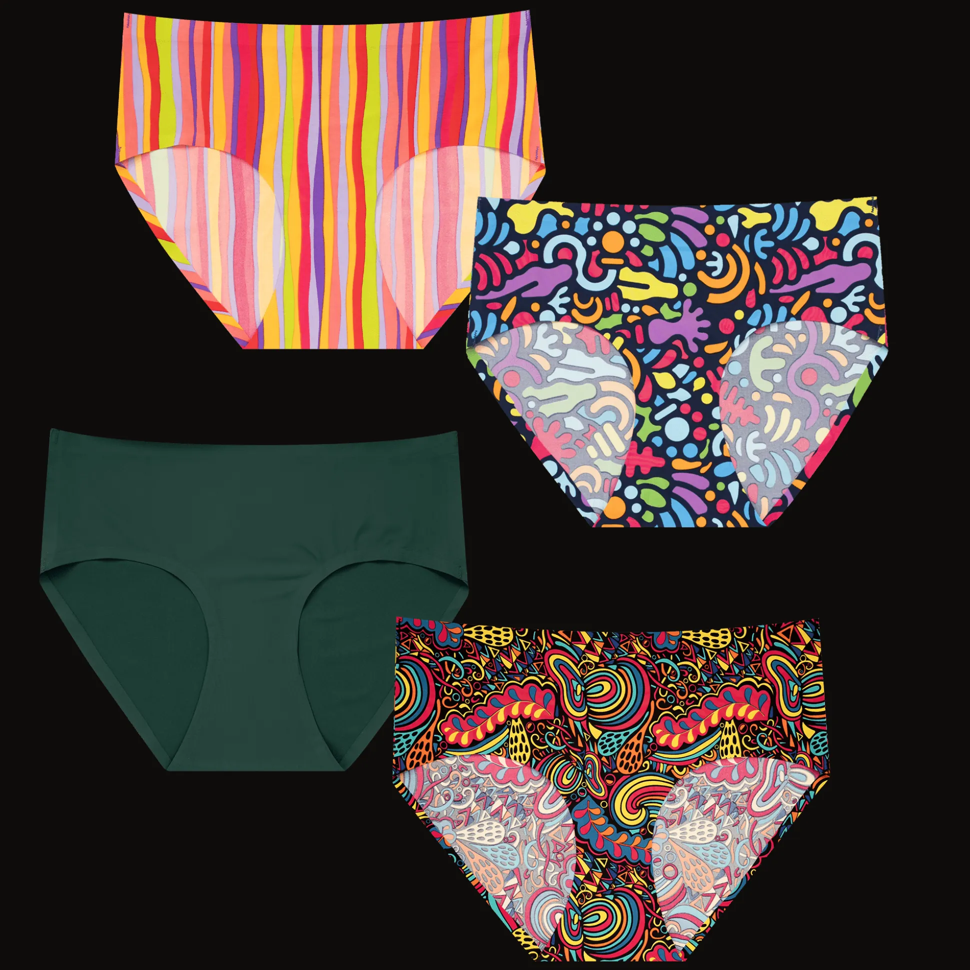Bloom Bundle - Ladies Seamless Full Briefs 4 Pack Bundle