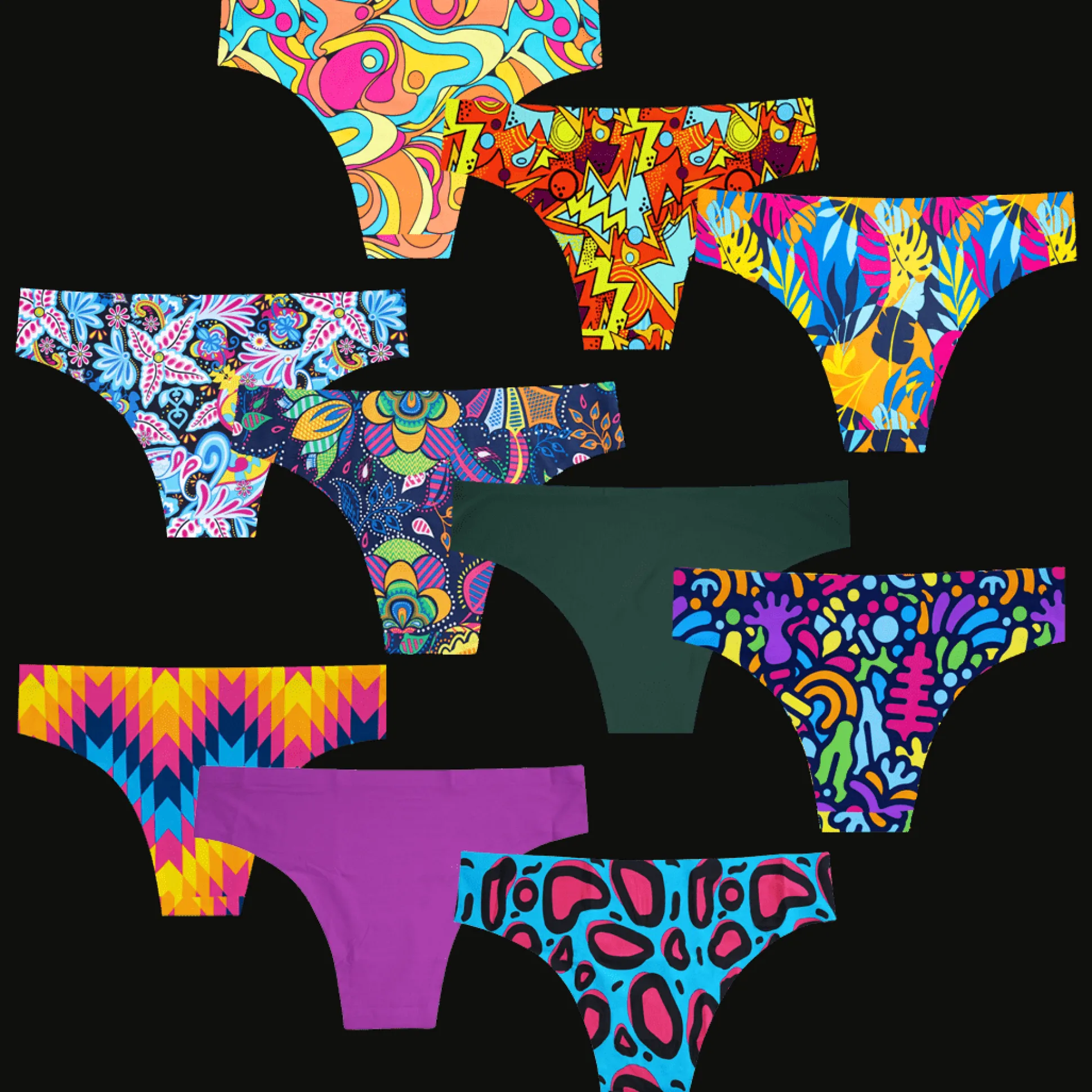 Cheeky Comfort Bundle - Ladies Seamless Brazilian Briefs 10 Pack Bundle