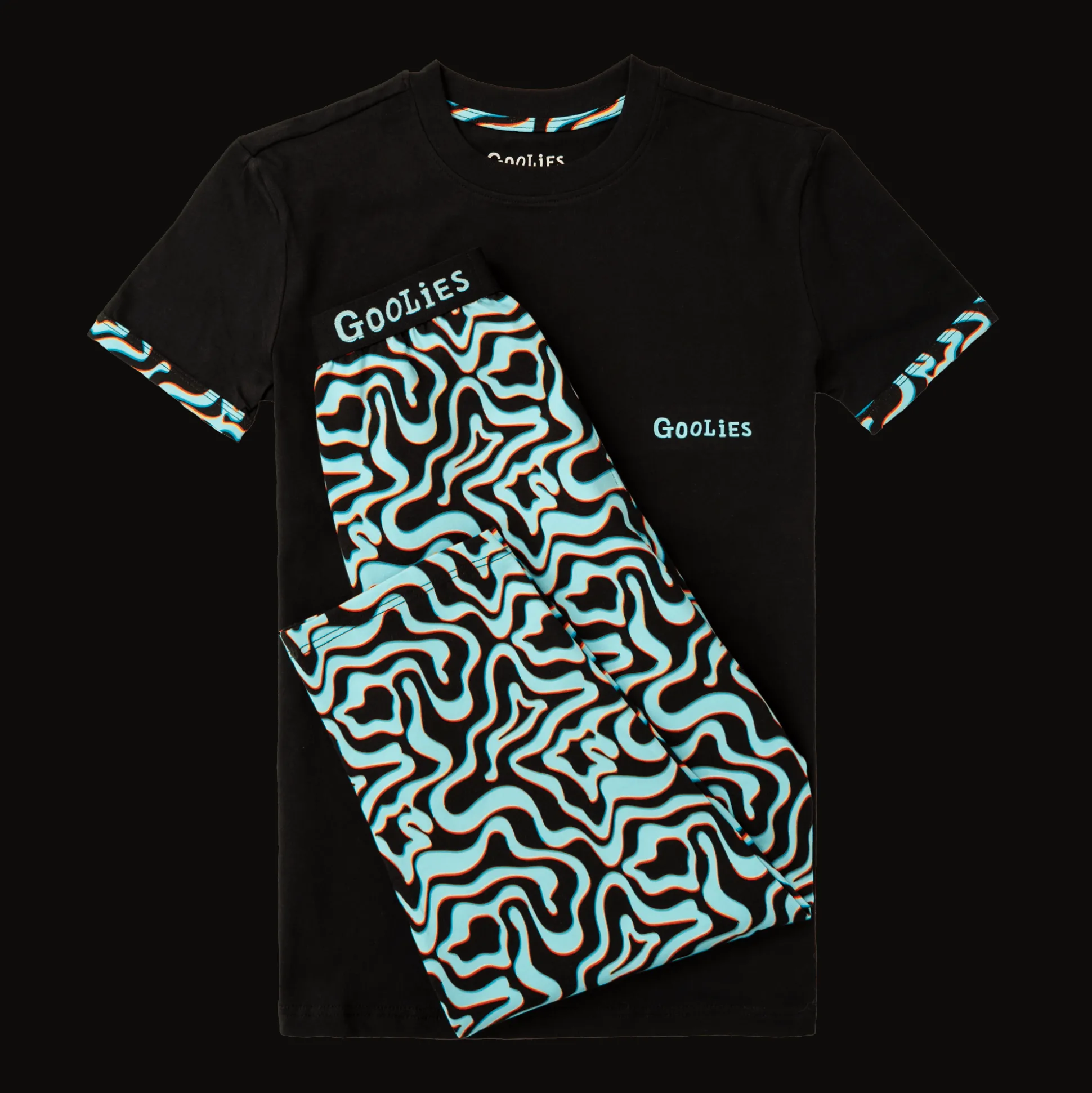 Goolies (Kids) Long Pyjamas - Neon Lava - Trousers & T-Shirt
