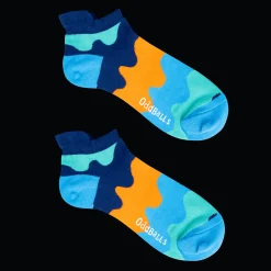 Orange Waves - Ankle Trainer Socks